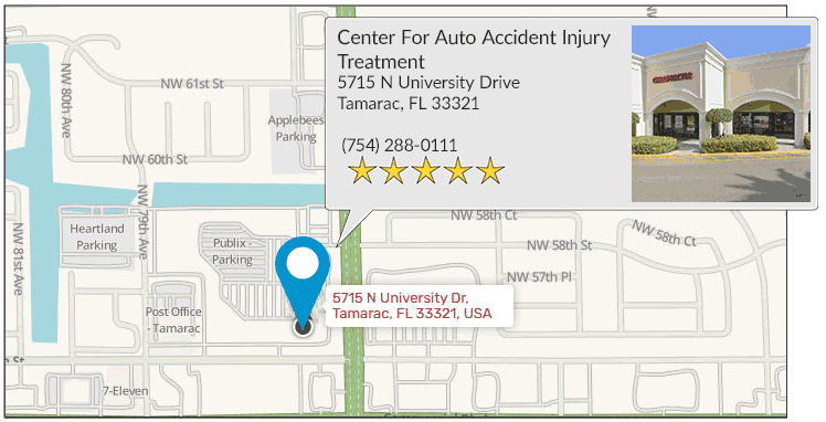 South Florida Auto Accident Chiropractic's Tamarac office location on google map